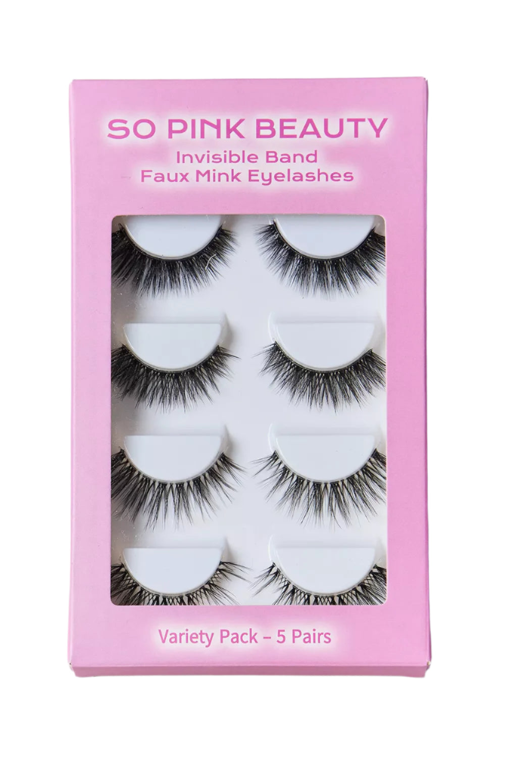 SO PINK BEAUTY Mink Eyelashes Variety Pack 5 Pairs